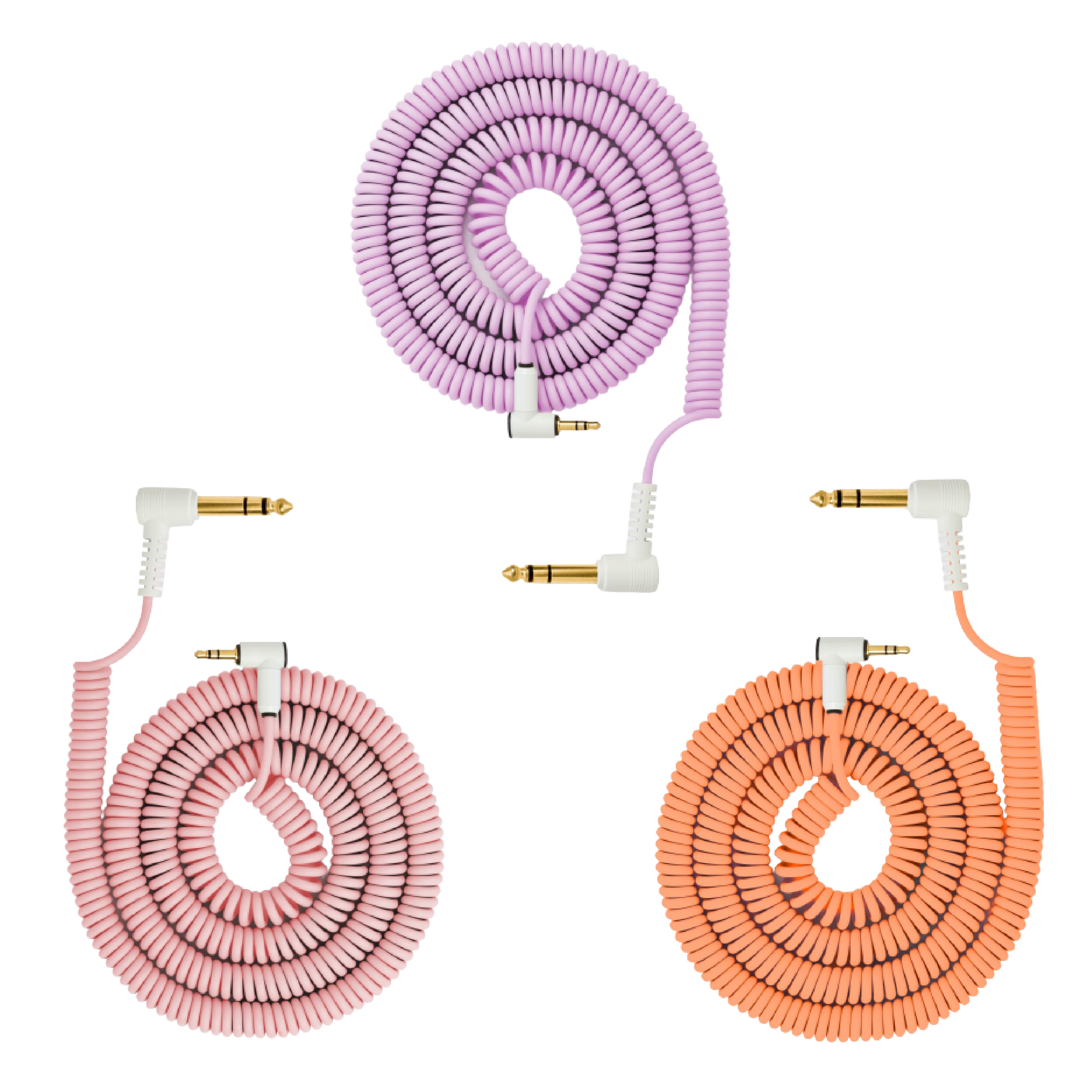 Candycords 6.3mm 對 3.5mm TRS 音源線 音訊線 捲線 單條 三色可選 100cm ACV8