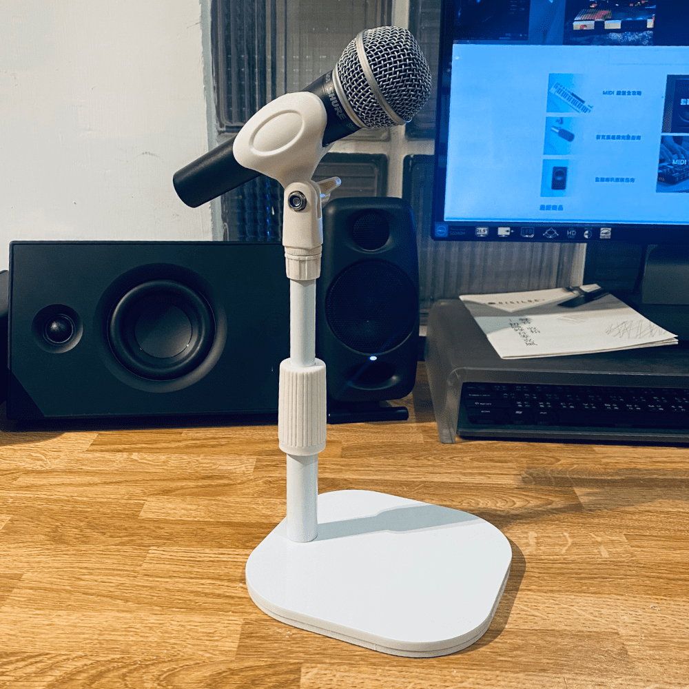 純白桌上型麥克風架 Pure White 麥克風支架