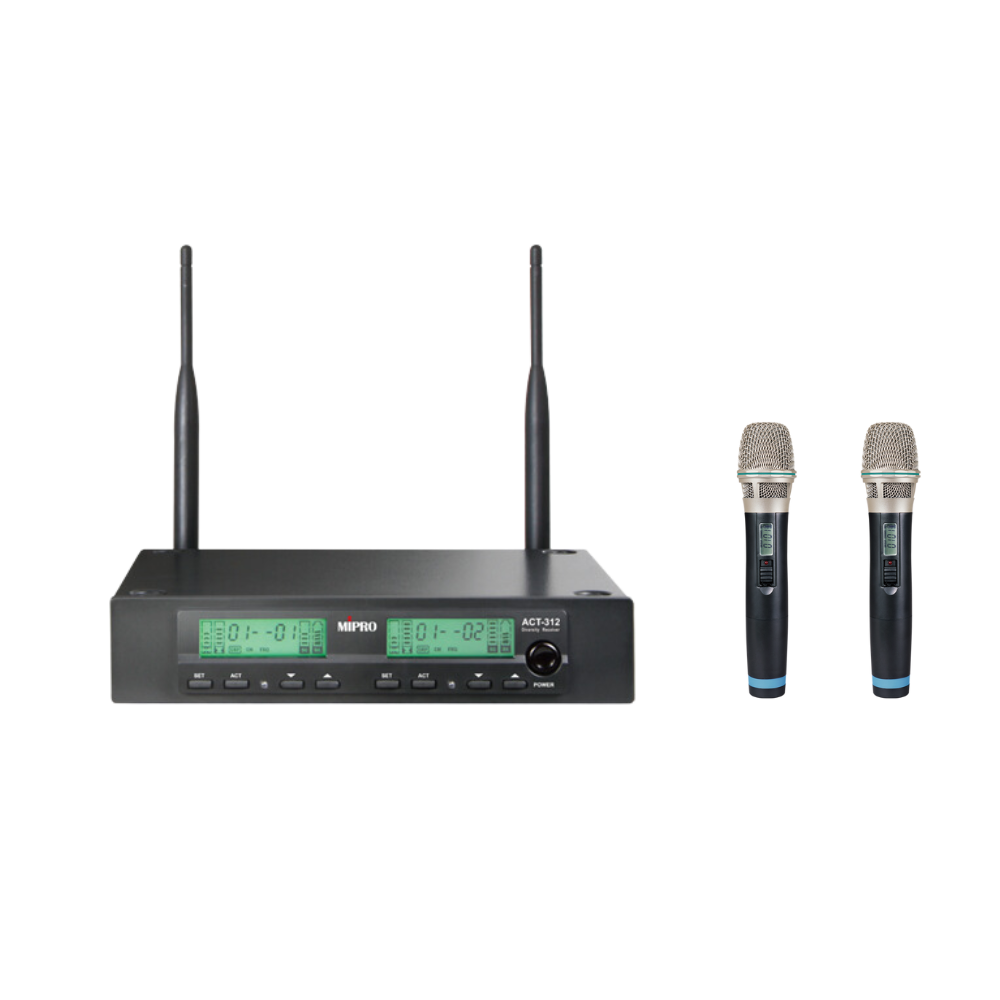 ACT-312 UHF 類比雙頻道接收機 無線麥克風系統