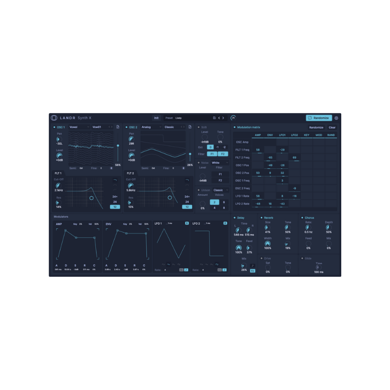 LANDR Synth X 合成器音源 Plugin (下載版)